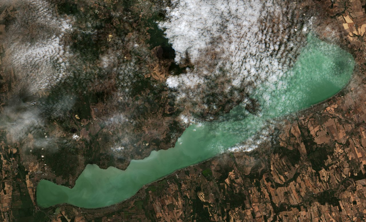 Balaton műholdképe, 2026. 09. 18., Copernicus Sentinel-2 felvétel