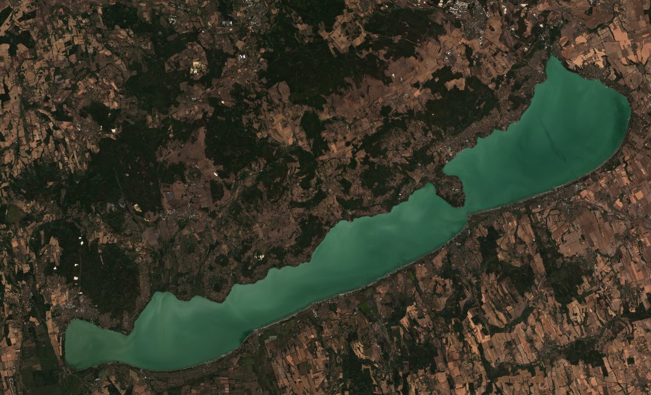 A Balaton műholdképe, 2026. október 3.