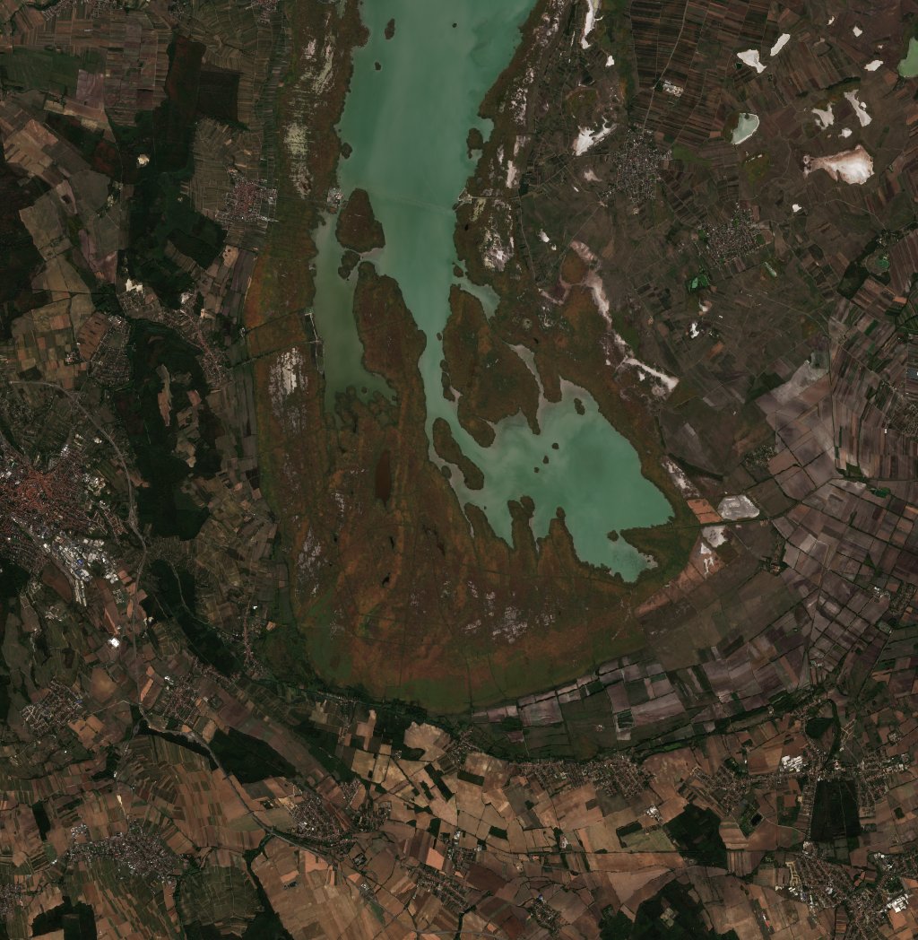 Fertő tó műholdképe, 2026. 10. 06., Copernicus Sentinel-2 felvétel