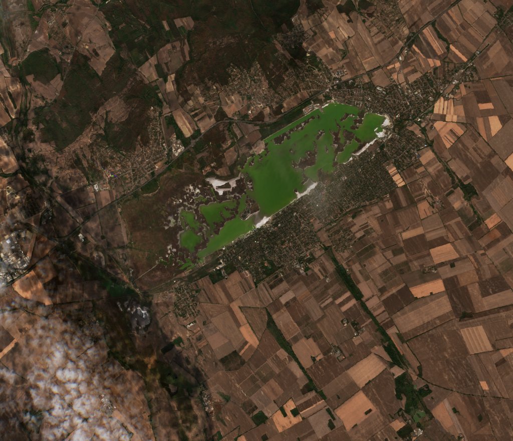 Velencei-tó műholdképe, 2026. 10. 07., Copernicus Sentinel-2 felvétel